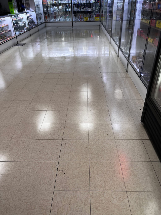 Commercial floor after cleaning and finishing
