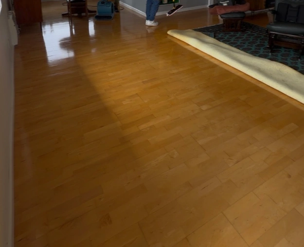 Wood floor after cleaning